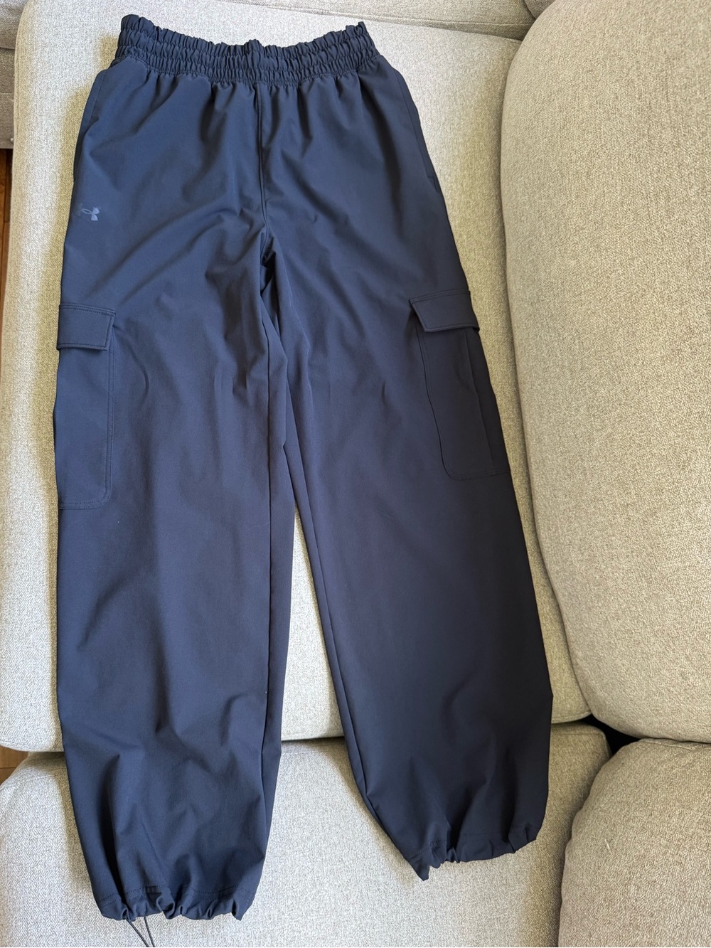 Under Armour Black Cargo Jogger Pants with Elastic Hem